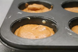 Sütőtökös muffin tészta sütés előtt